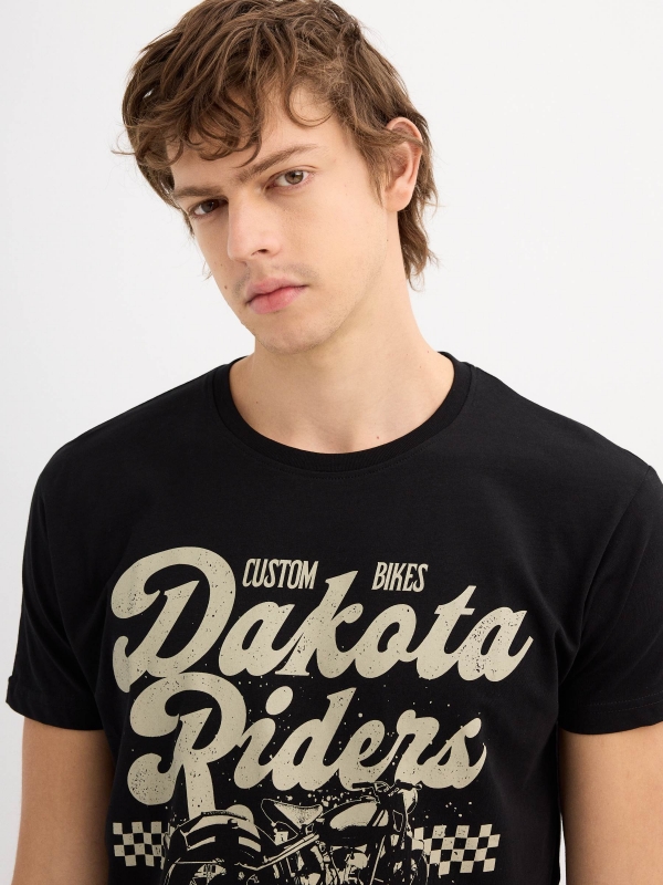 Dakota riders short sleeve t-shirt black detail view