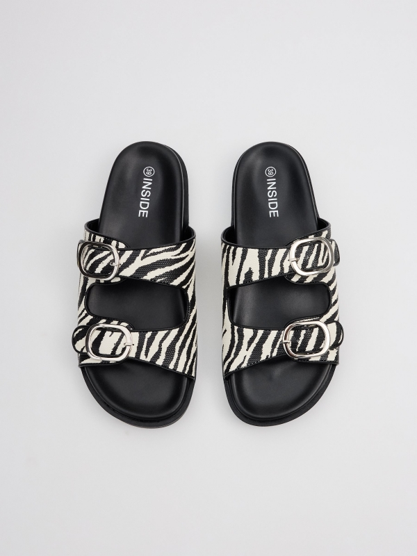 Zebra sandals black zenithal view