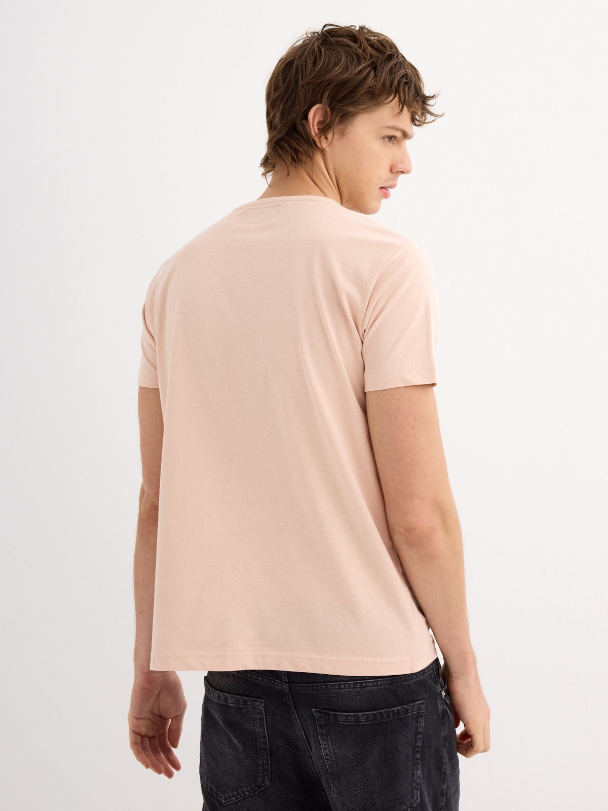 Camiseta manga corta Asphalt dreamers rosa nude vista media trasera