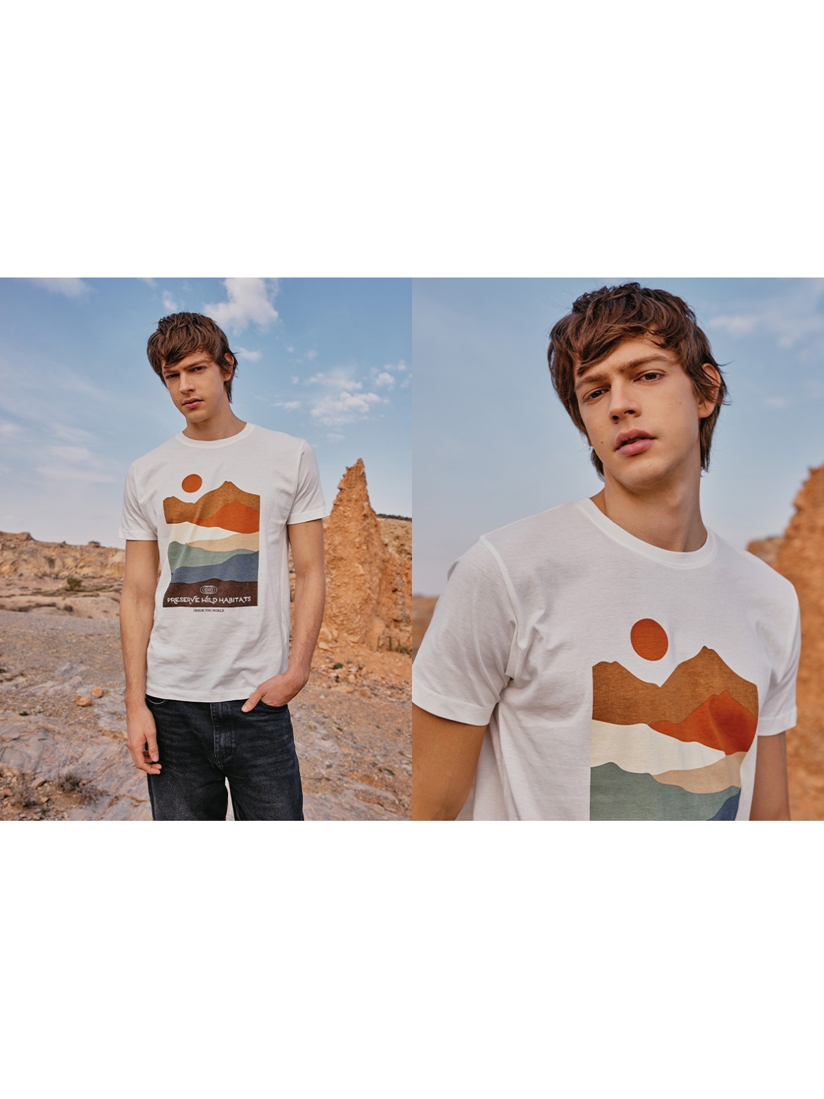 %NewExtra% Camiseta de manga corta Wild Habitat blanco roto