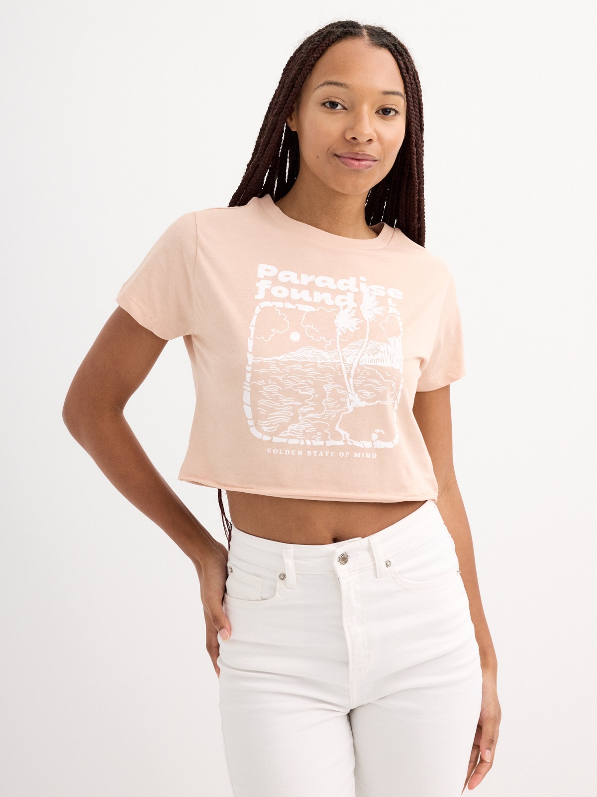 Camiseta manga corta crop Paradise Found