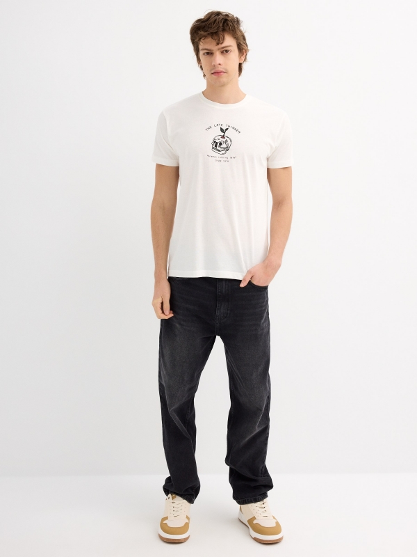 Short sleeve t-shirt The late thinker off white general front view