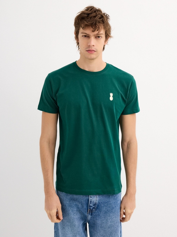 Camiseta manga corta Pineapple verde oscuro vista media frontal