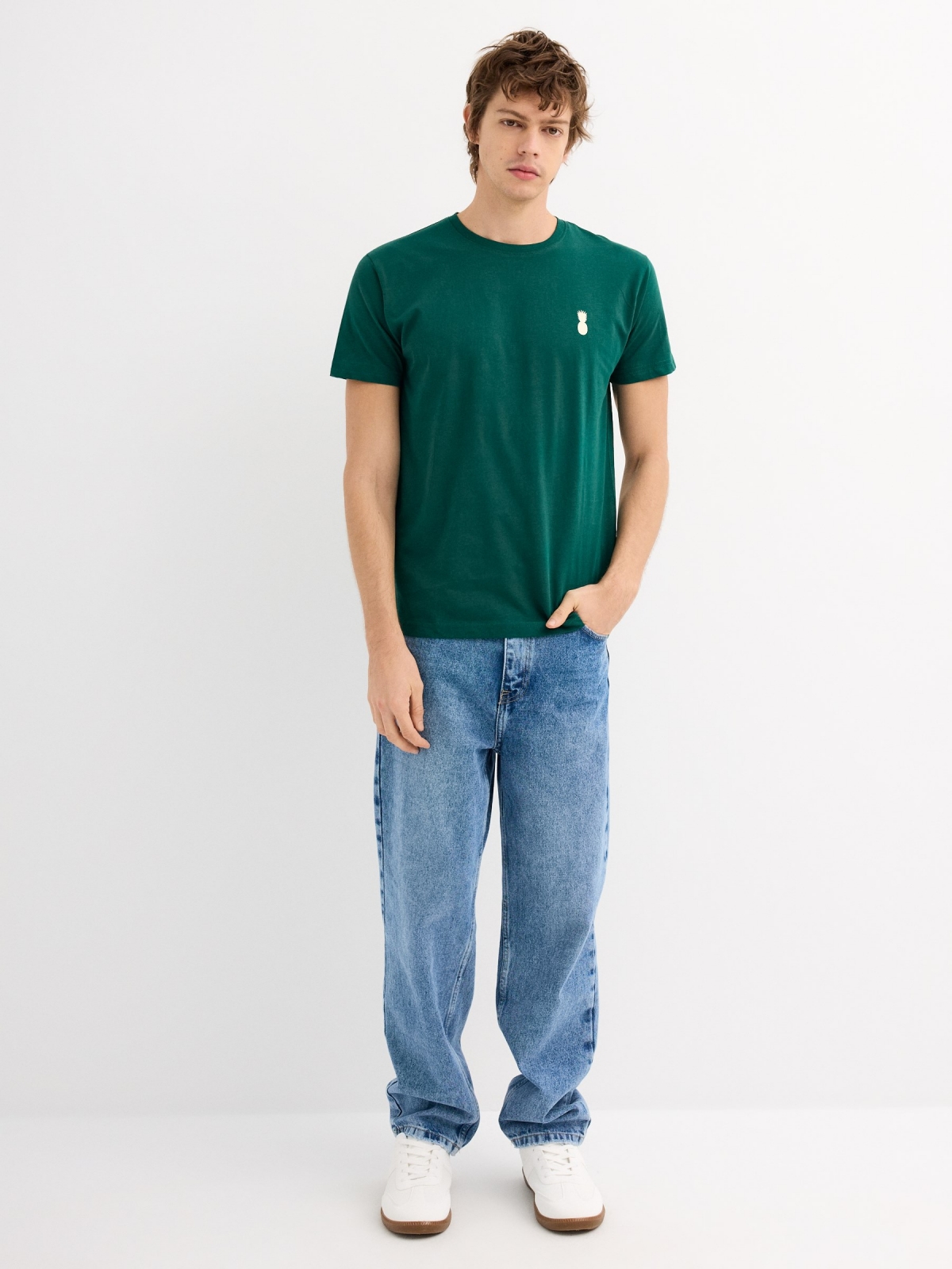 Camiseta manga corta Pineapple verde oscuro vista general frontal