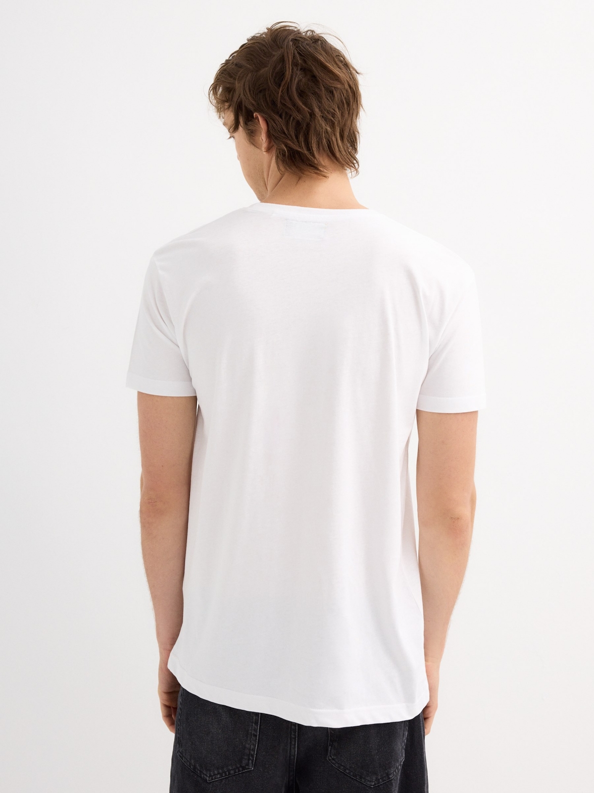 Desert Island short sleeve t-shirt white middle back view