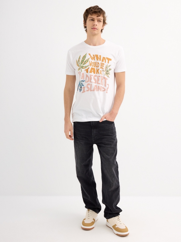 Desert Island short sleeve t-shirt white general front view