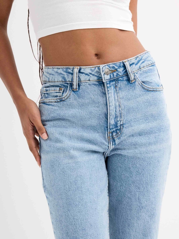 Jeans mom azul azul vista detalle