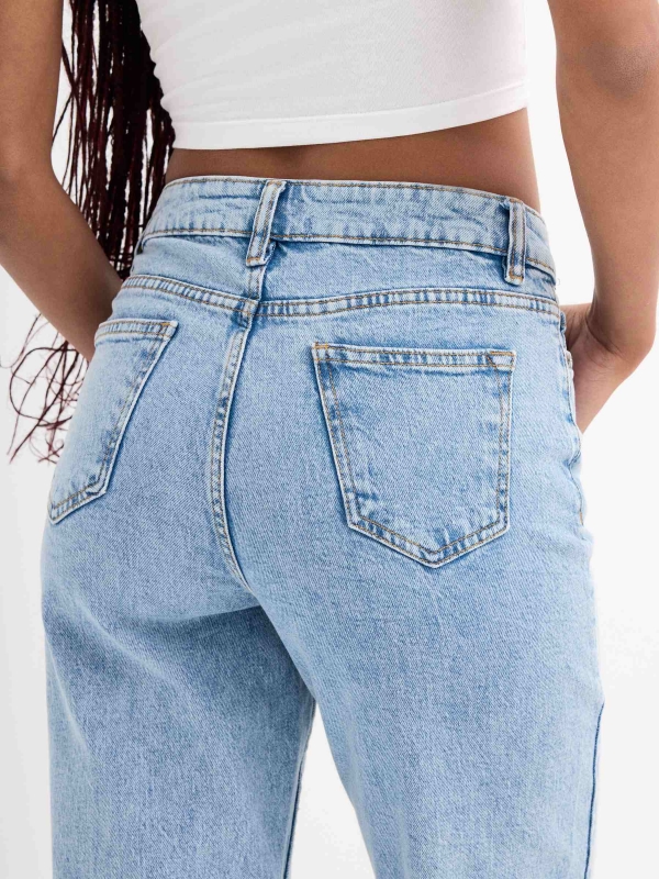 Jeans mom azul azul vista detalle