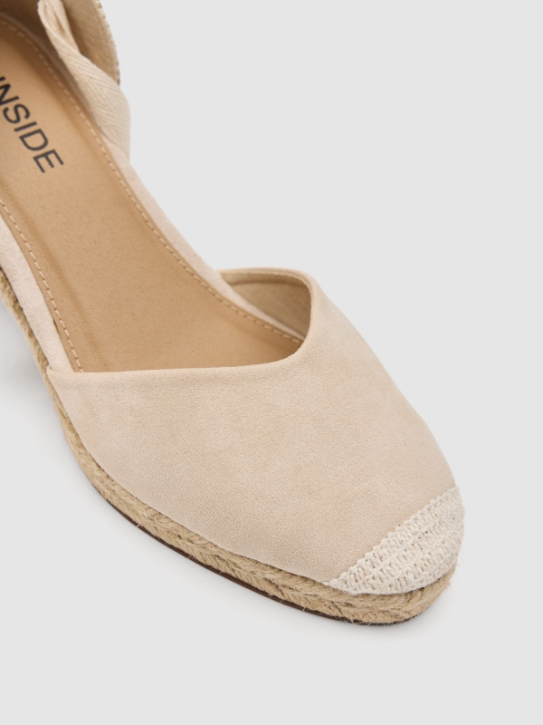 Wedge espadrille sand detail view