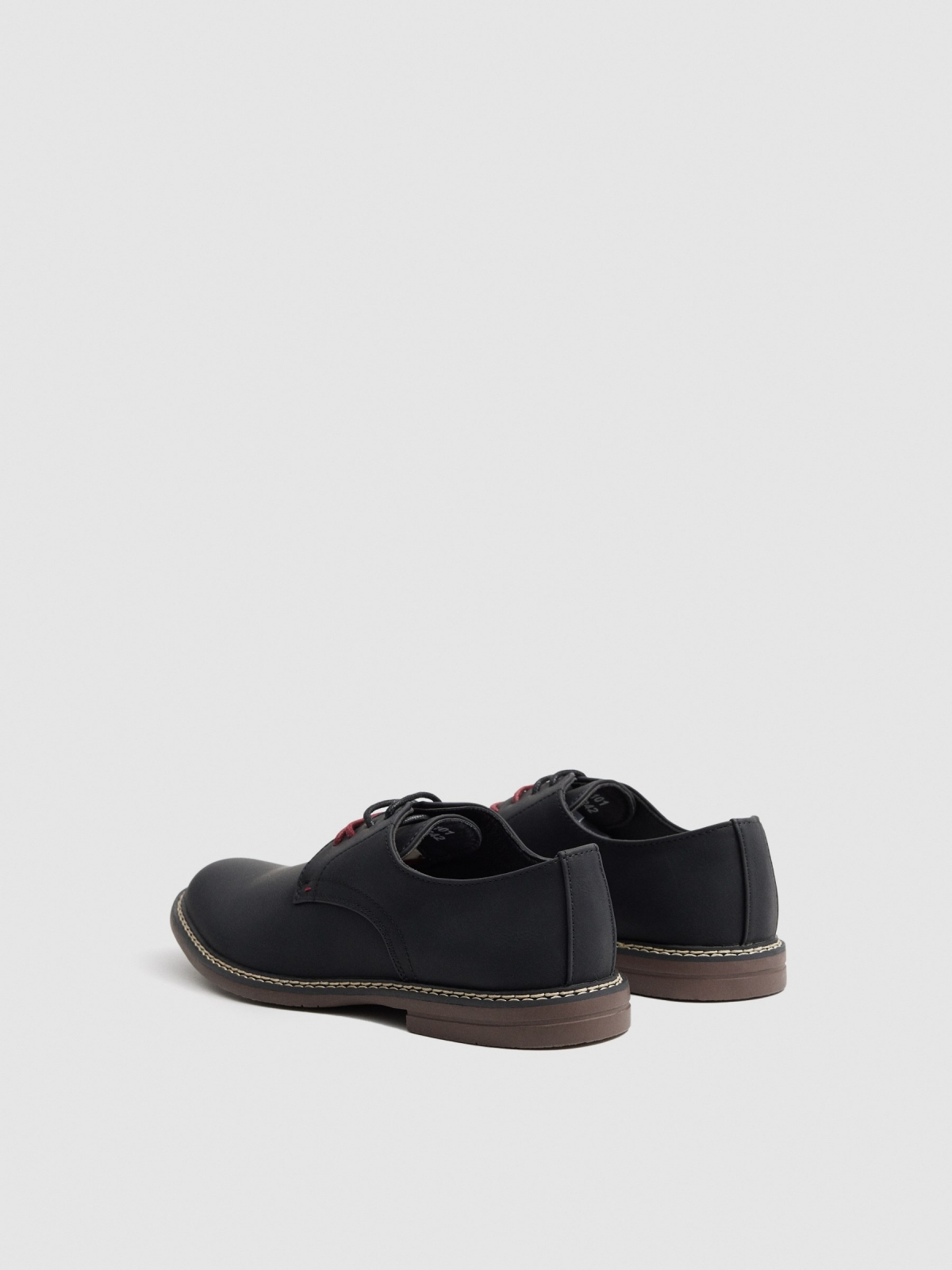 Classic blucher shoes black 45º back view