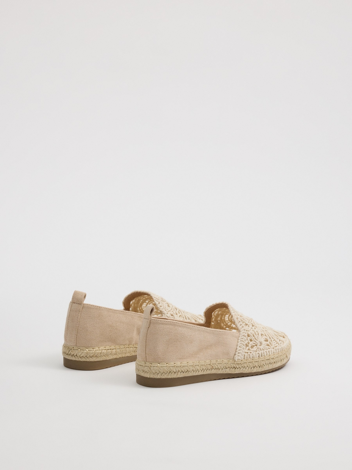 Embroidered espadrilles off white 45º back view