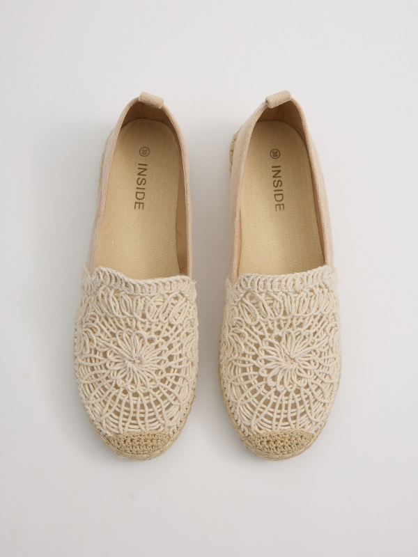 Embroidered espadrilles off white zenithal view