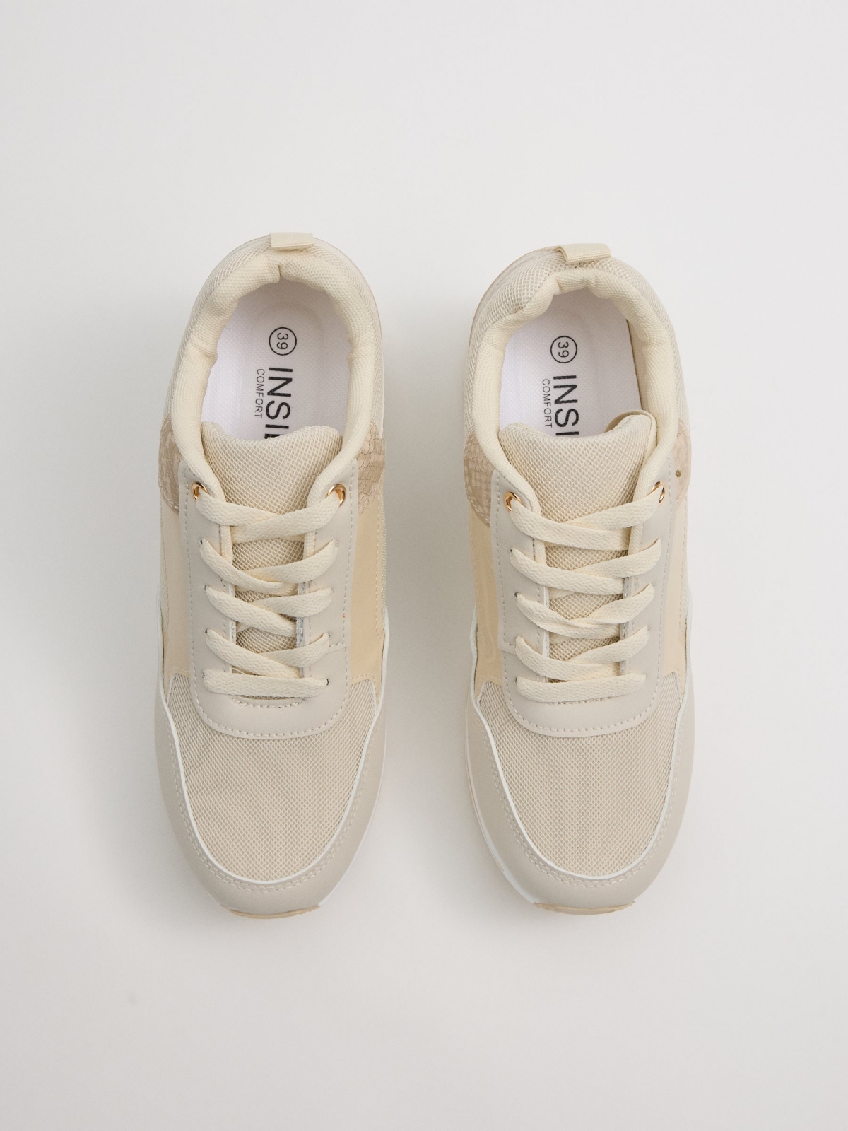 Wedge casual sneakers raw zenithal view