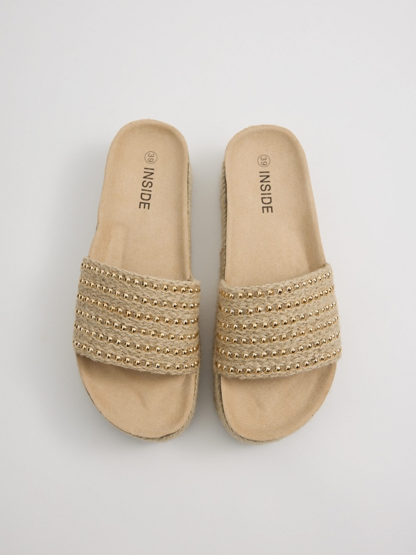 Platform espadrille sandals sand zenithal view