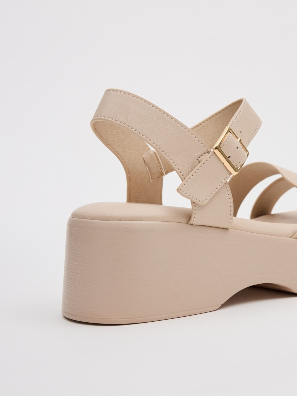 Platform strap sandals ivory detail view