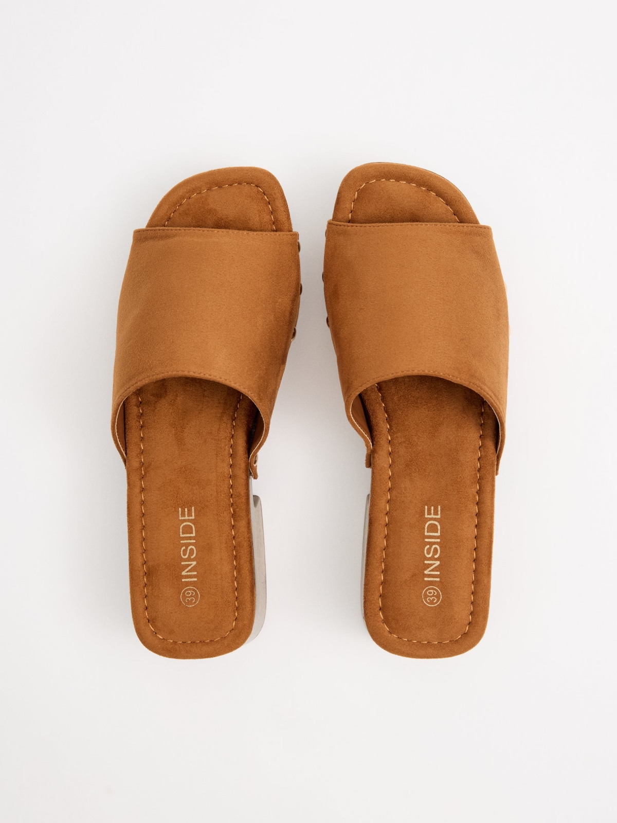 Camel microfiber clogs camel zenithal view