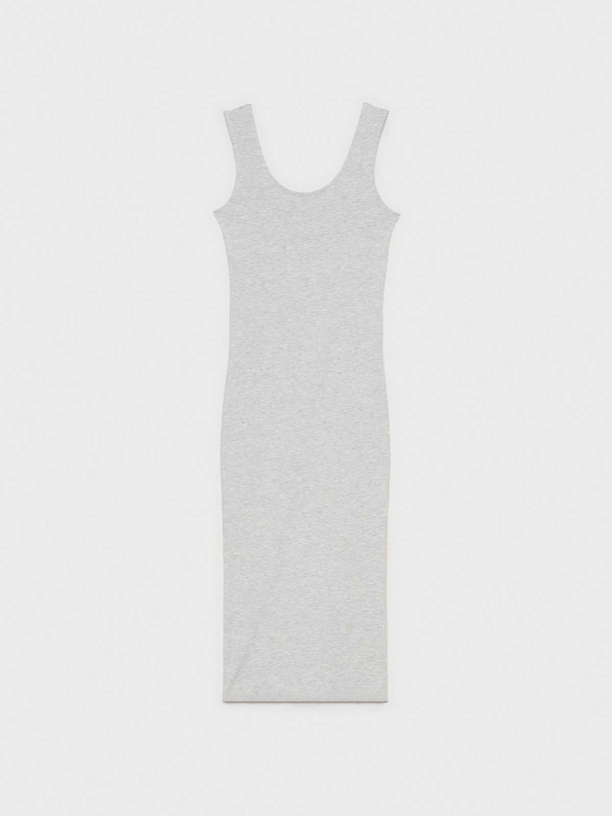 %Pto% Slits midi dress melange grey front view