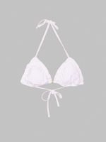 %Pto% Top bikini efecto metalizado blanco vista frontal