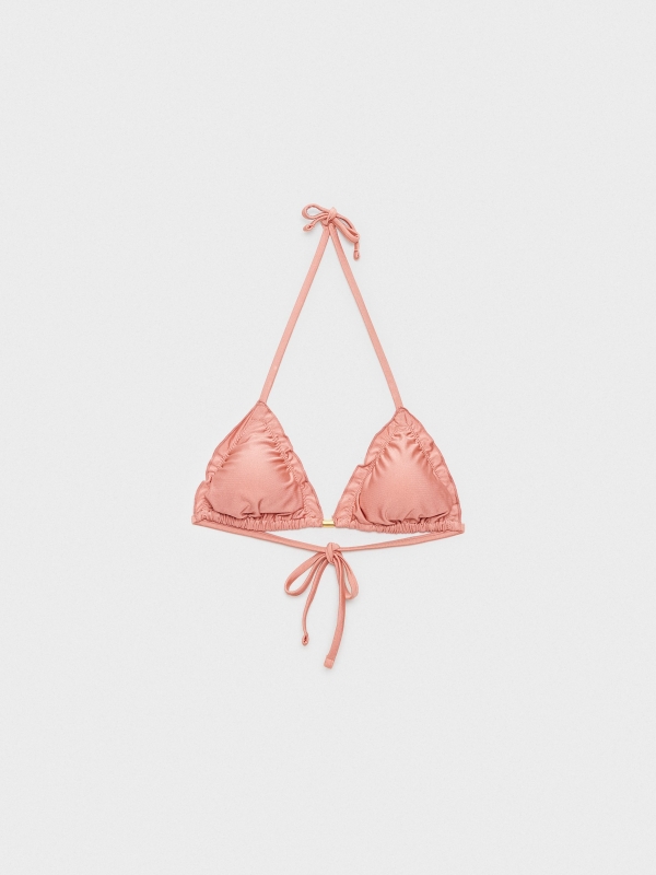 Metallic effect bikini top pink front view
