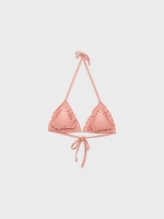 %Pto% Top bikini efecto metalizado rosa vista frontal