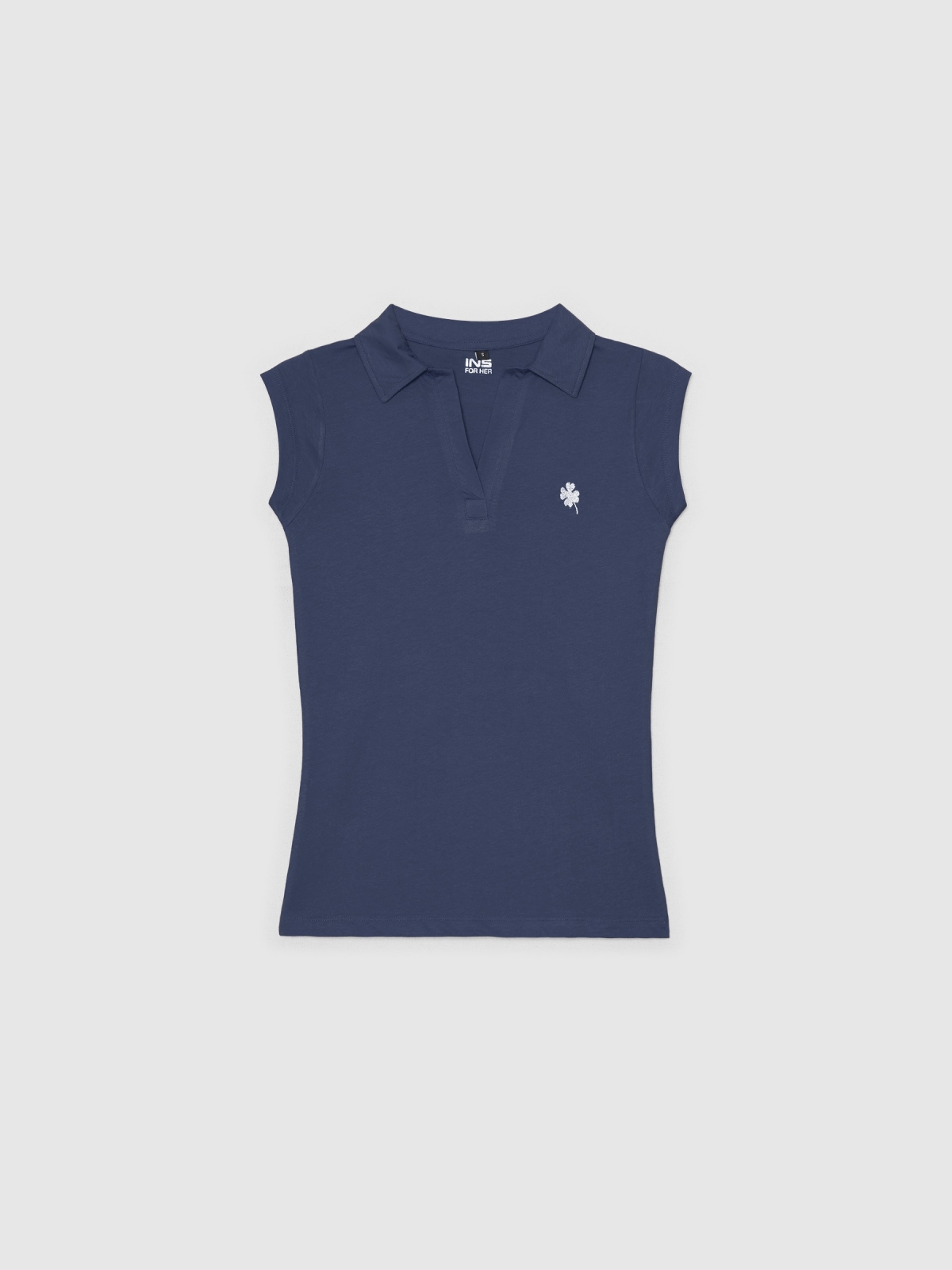 %Pto% Camiseta polo bordado azul marino vista frontal