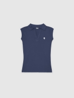 %Pto% Camiseta polo bordado azul marino vista frontal