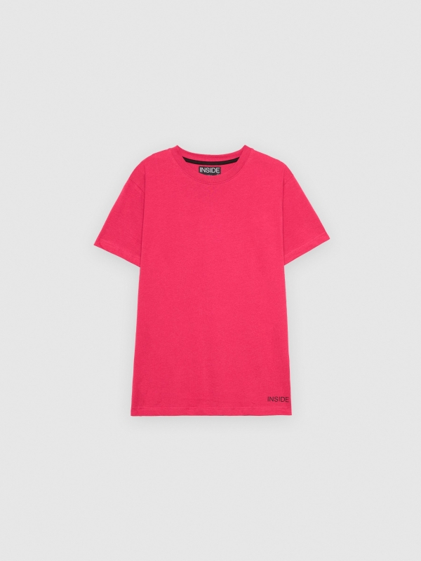  Camiseta básica manga corta berenjena vista frontal