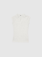 %Pto% Polo t-shirt with embroidery light melange front view