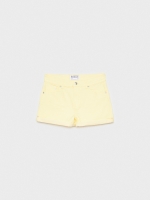 %Pto% Colorful twill shorts light yellow front view