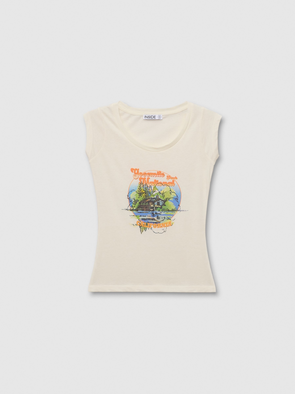  Short sleeve Yosemite t-shirt off white front view