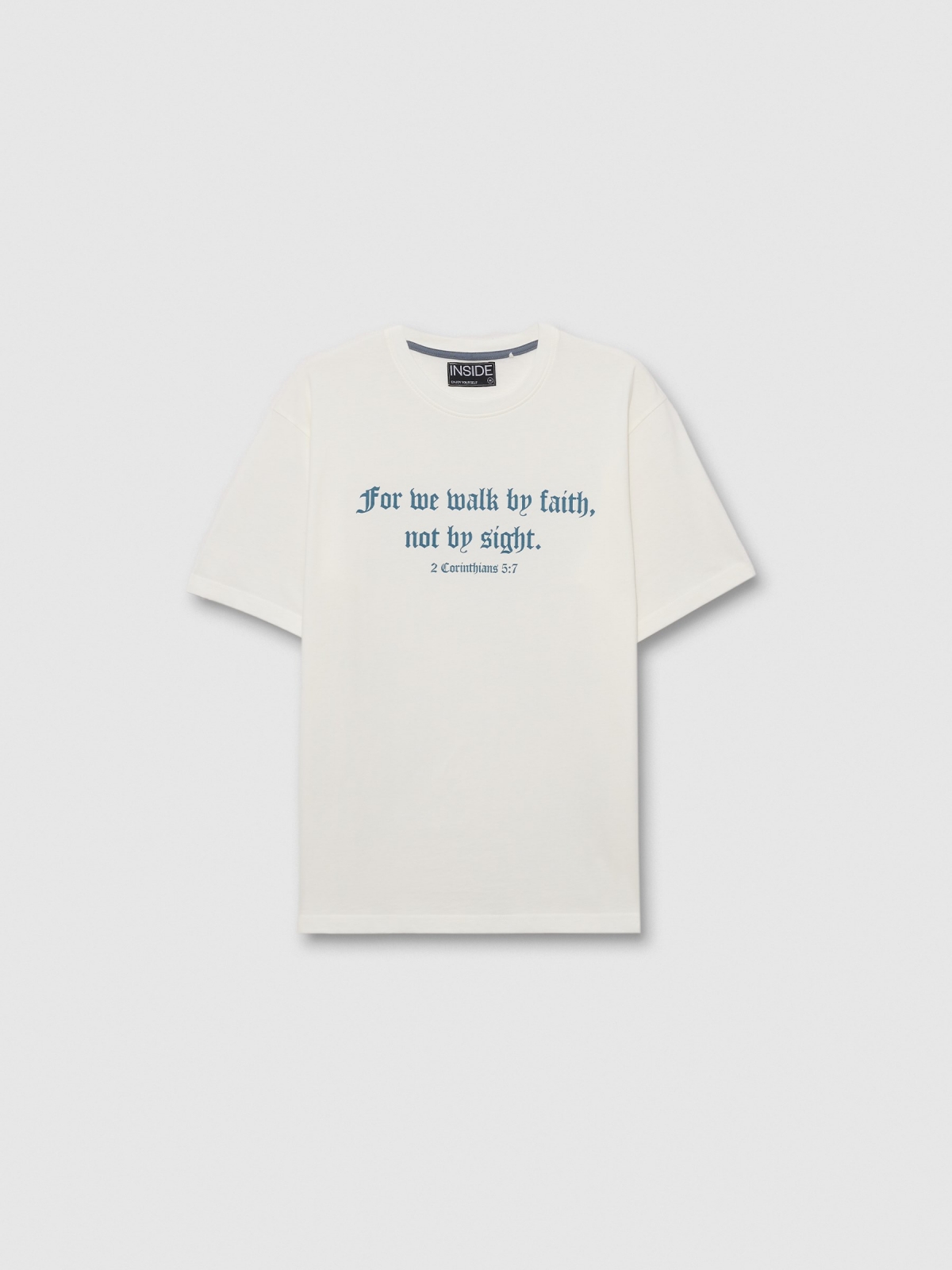  Camiseta manga curta Walk by Faith off white vista frontal