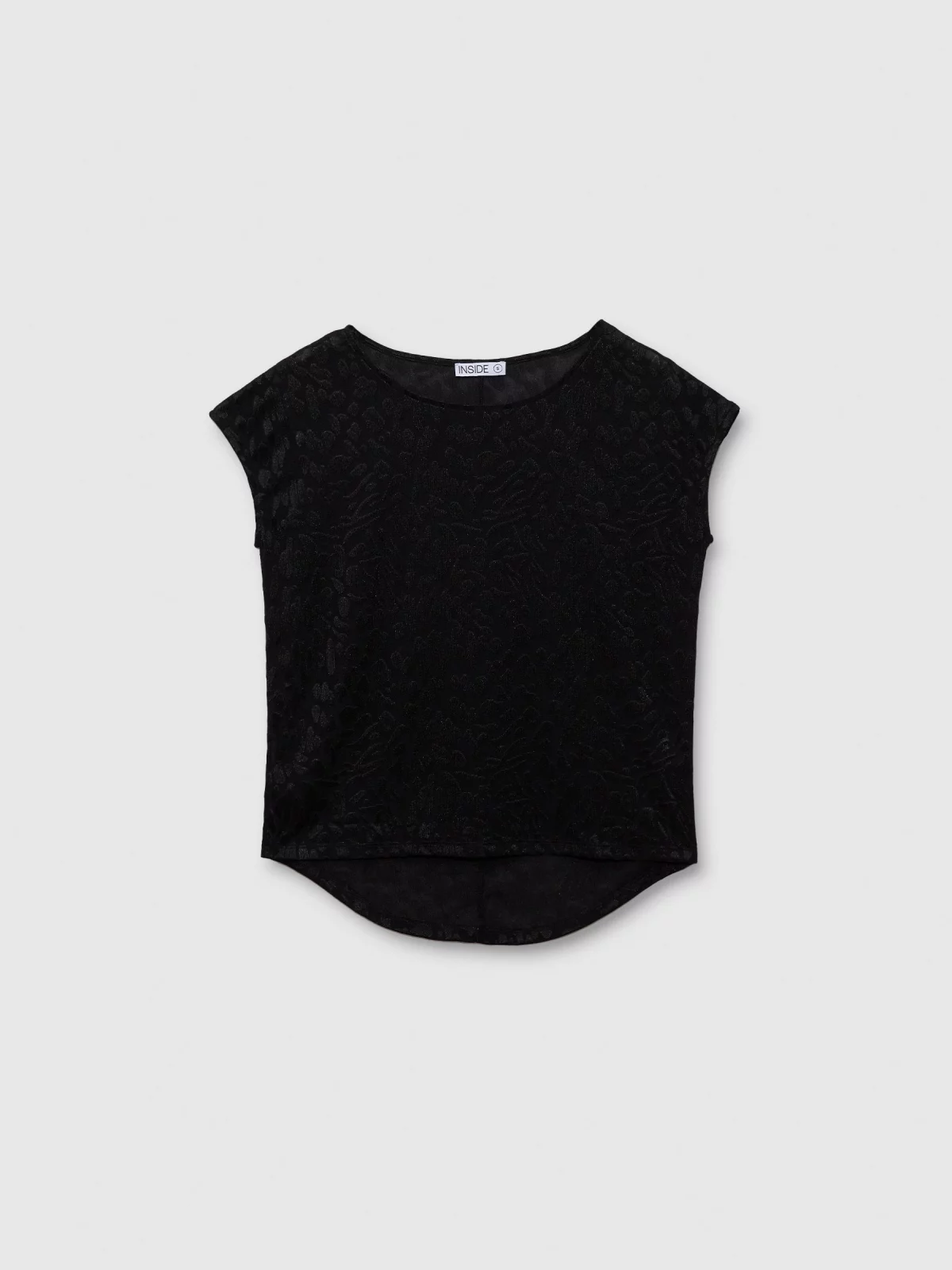  Camiseta jacquard oversized negro vista frontal