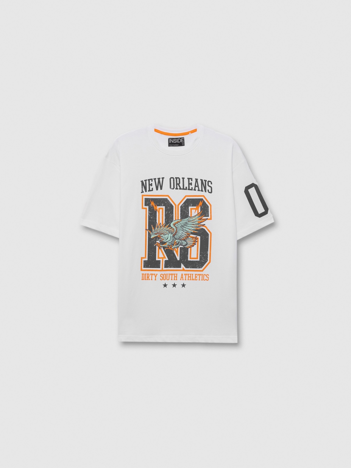  Camiseta de manga curta New Orleans branco vista frontal