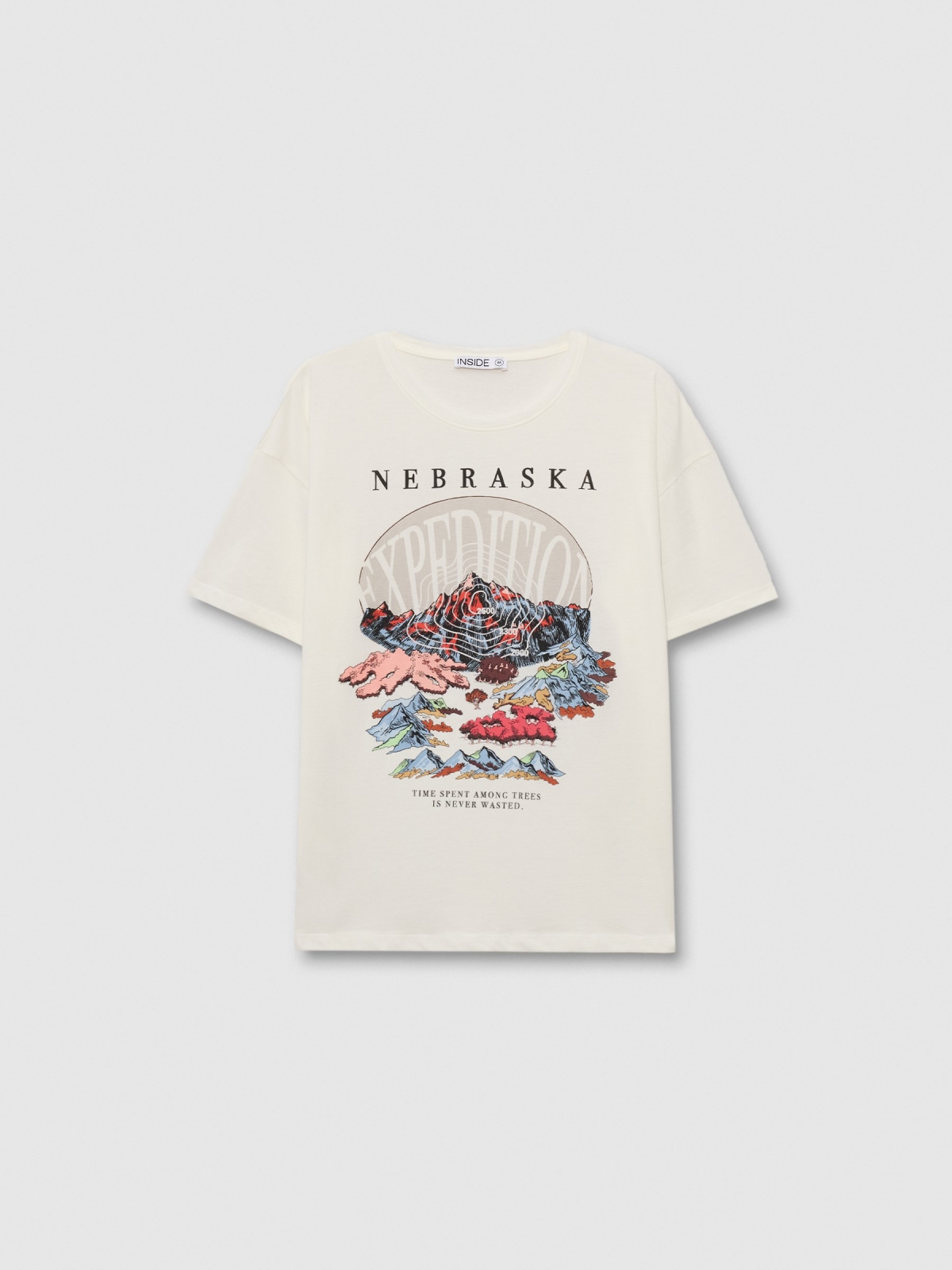  Camiseta de manga curta Nebraska off white vista frontal