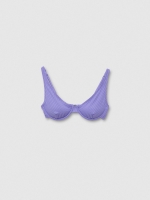 %Pto% Top de bikini con aro rib lila vista frontal