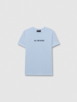 %Pto% Short sleeve Blue T-shirt light blue front view