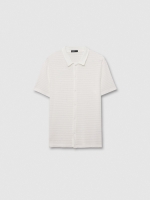 %Pto% Camisa manga corta punto blanca blanco vista frontal