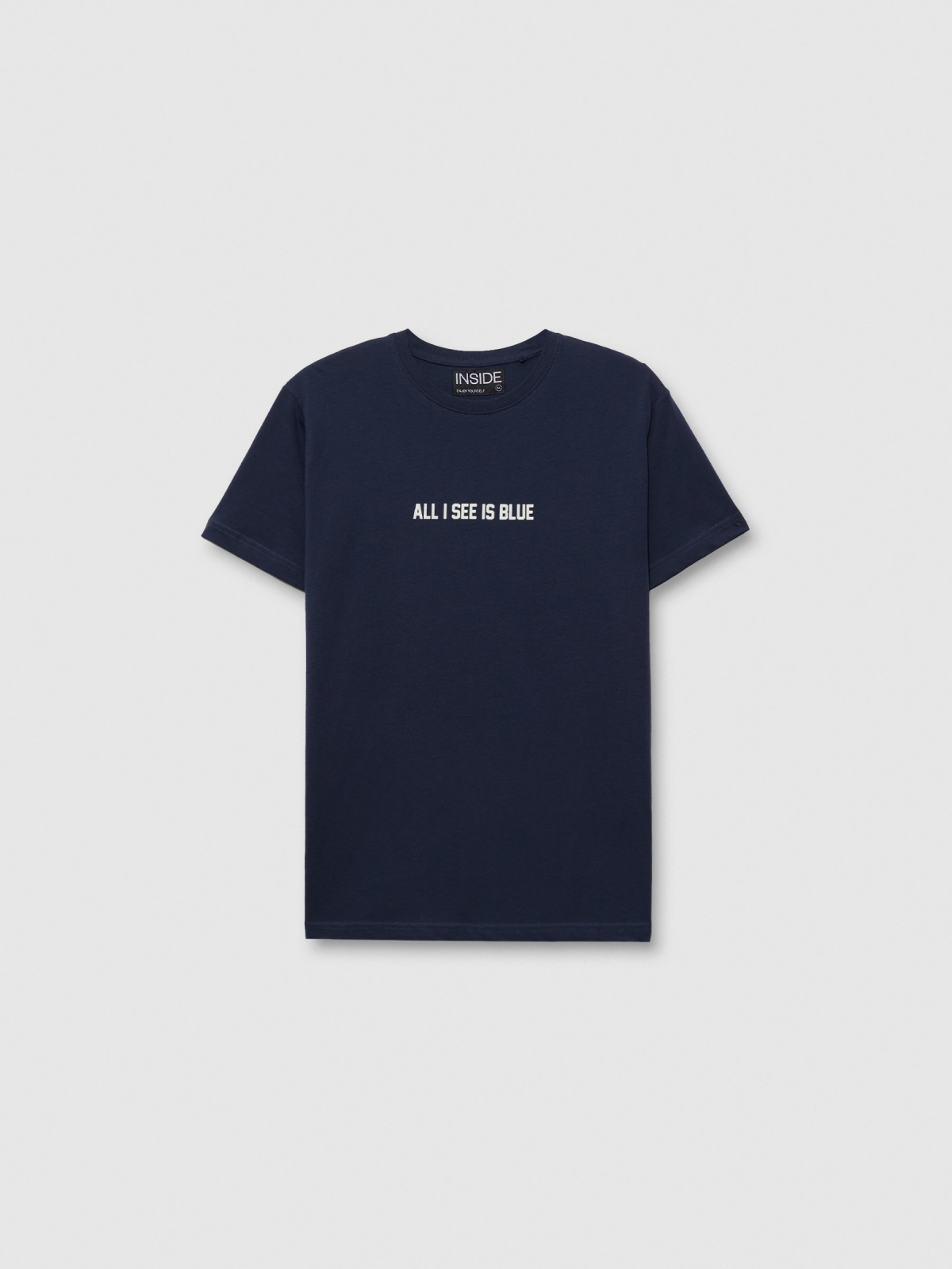  Camiseta de manga curta Blue azul marinho vista frontal