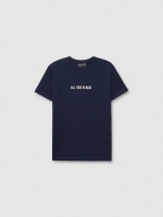 %Pto% Short sleeve Blue T-shirt navy front view