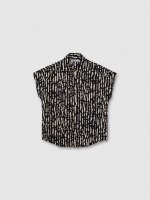 %Pto% Short-sleeve printed shirt black front view