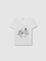 %Pto% Camiseta de manga curta bicicleta branco vista frontal