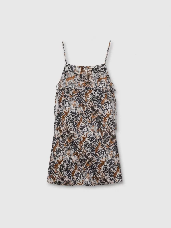  Vestido mini animal print multicolor vista frontal