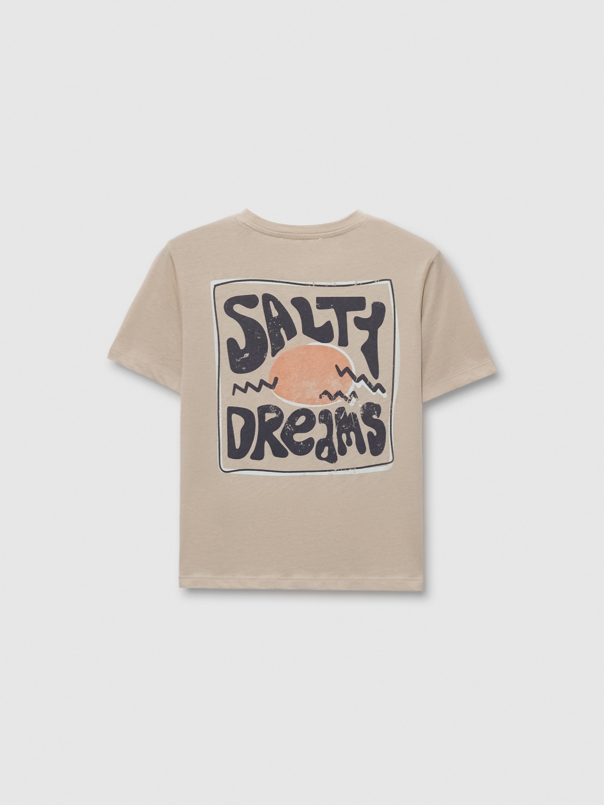 Camiseta manga corta Salty Dreams taupe vista trasera