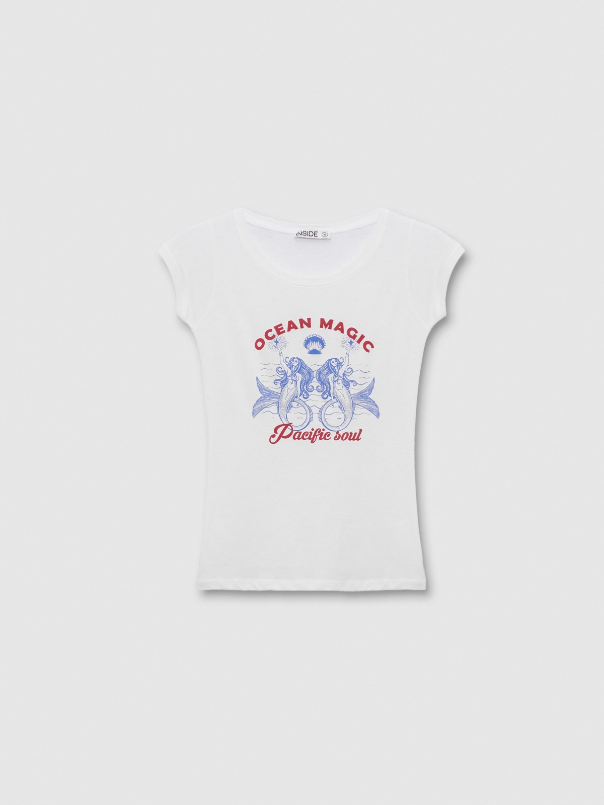  Camiseta manga corta sirenas blanco vista frontal