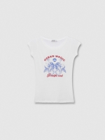 %Pto% Short sleeve mermaid t-shirt white front view