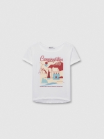 %Pto% Camiseta de manga curta Camping vibes branco vista frontal