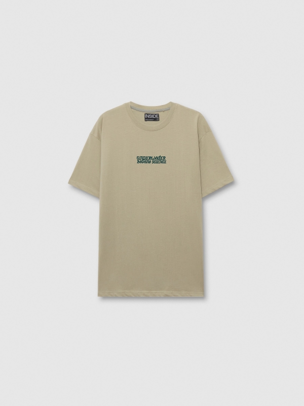  Oversized Underwater T-shirt greyish green front view