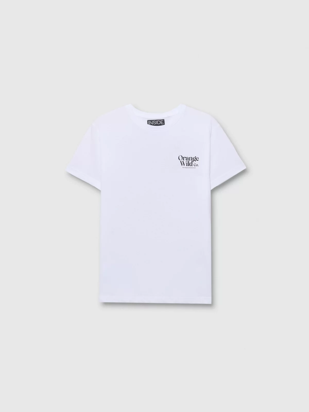  Camiseta de manga curta frutal branco vista frontal