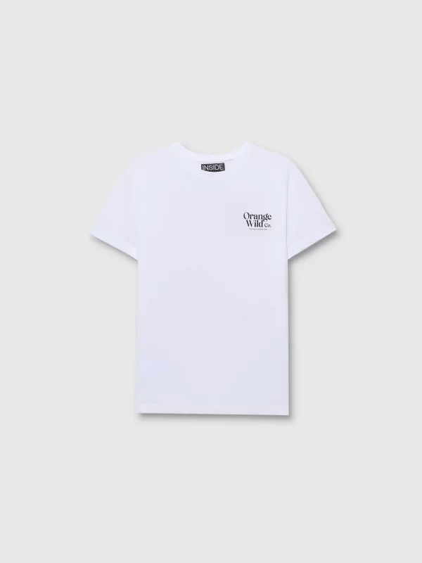  Camiseta de manga curta frutal branco vista frontal