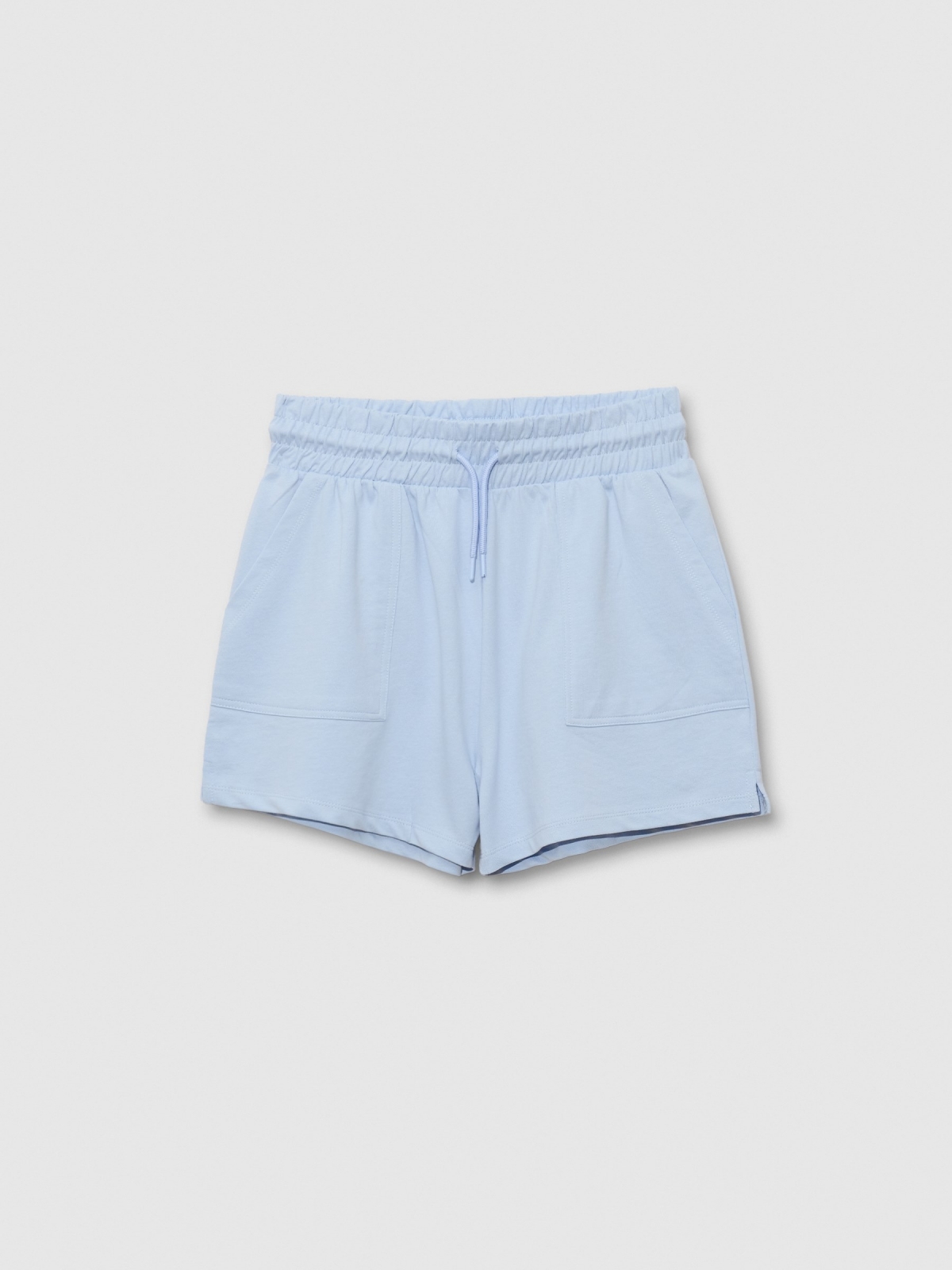  Fleece shorts light blue front view